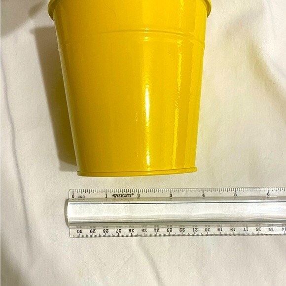 9 Mini Assorted Colored Tin Pails Buckets - Picture 6 of 7